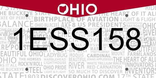 1ESS158 Ohio License Plate
