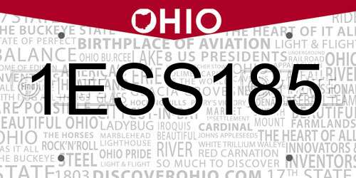 1ESS185 Ohio License Plate