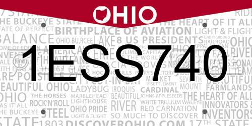 1ESS740 Ohio License Plate