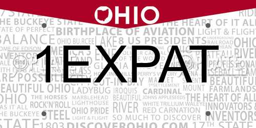 1EXPAT Ohio License Plate