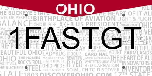 1FASTGT Ohio License Plate