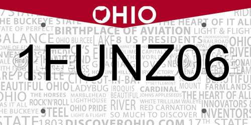 1FUNZ06 Ohio License Plate
