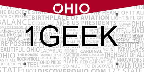 1GEEK Ohio License Plate