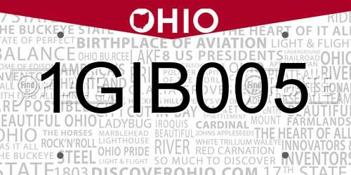 1GIB005 Ohio License Plate