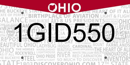 1GID550 Ohio License Plate