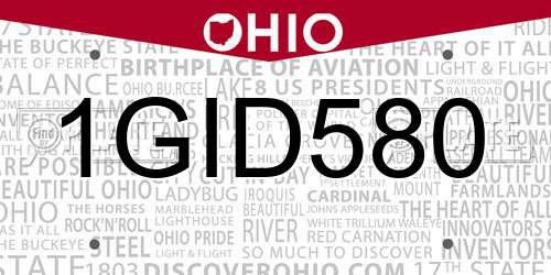 1GID580 Ohio License Plate