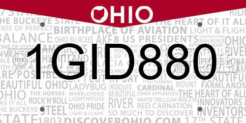 1GID880 Ohio License Plate
