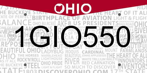1GIO550 Ohio License Plate
