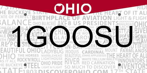 1GOOSU Ohio License Plate