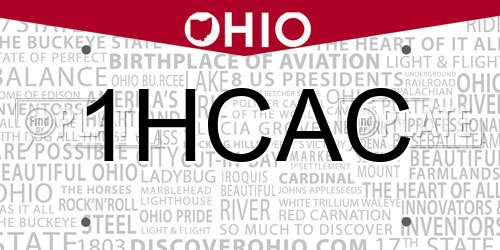 1HCAC Ohio License Plate