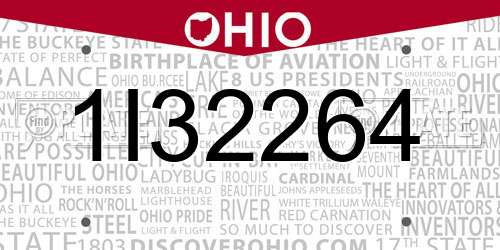 1I32264 Ohio License Plate