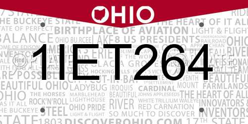 1IET264 Ohio License Plate