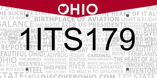 1ITS179 Ohio License Plate