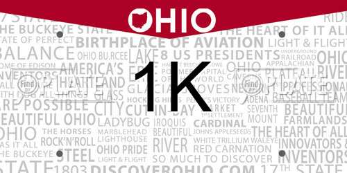 1K Ohio License Plate