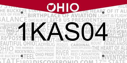 1KAS04 Ohio License Plate