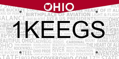 1KEEGS Ohio License Plate
