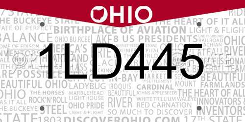 1LD445 Ohio License Plate