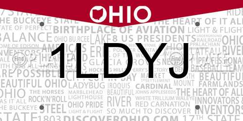 1LDYJ Ohio License Plate
