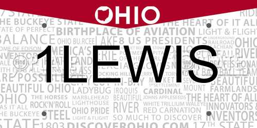 1LEWIS Ohio License Plate