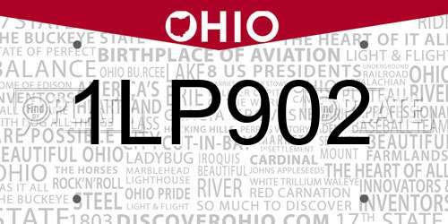 1LP902 Ohio License Plate