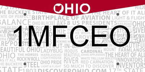 1MFCEO Ohio License Plate