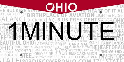 1MINUTE Ohio License Plate