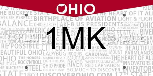 1MK Ohio License Plate