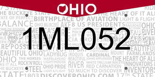 1ML052 Ohio License Plate