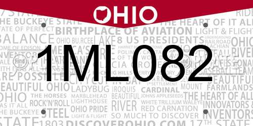 1ML082 Ohio License Plate