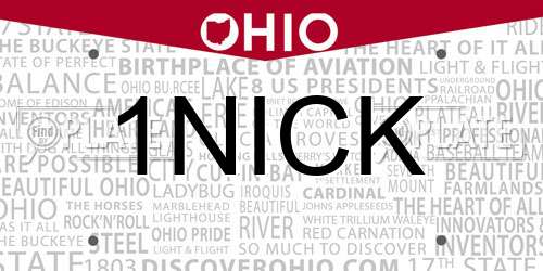1NICK Ohio License Plate