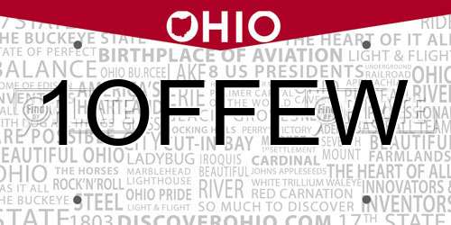 1OFFEW Ohio License Plate