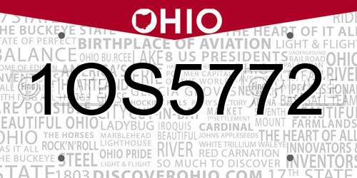 1OS5772 Ohio License Plate