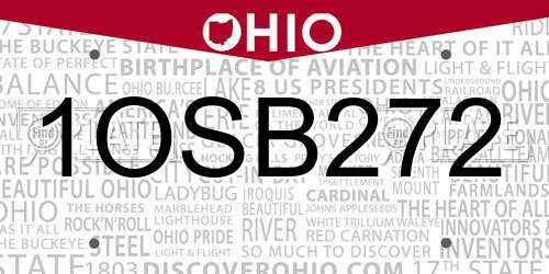 1OSB272 Ohio License Plate