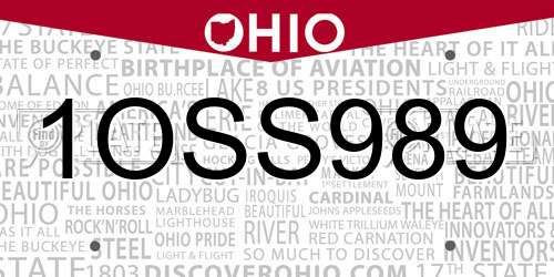 1OSS989 Ohio License Plate