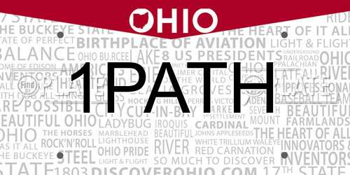 1PATH Ohio License Plate