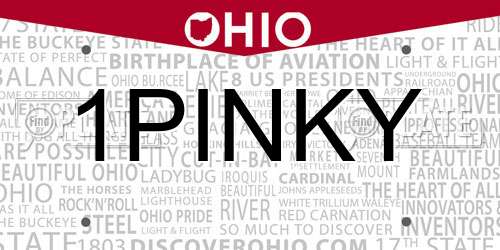 1PINKY Ohio License Plate