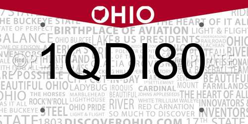 1QDI80 Ohio License Plate