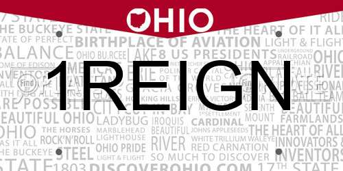 1REIGN Ohio License Plate
