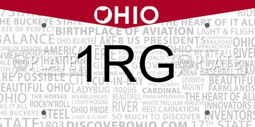 1RG Ohio License Plate