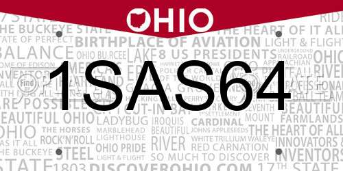 1SAS64 Ohio License Plate
