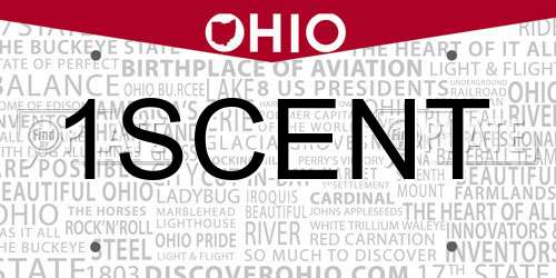 1SCENT Ohio License Plate