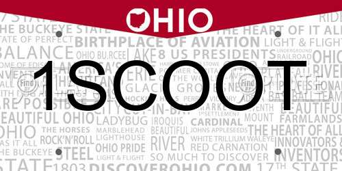 1SCOOT Ohio License Plate