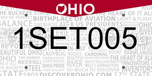 1SET005 Ohio License Plate