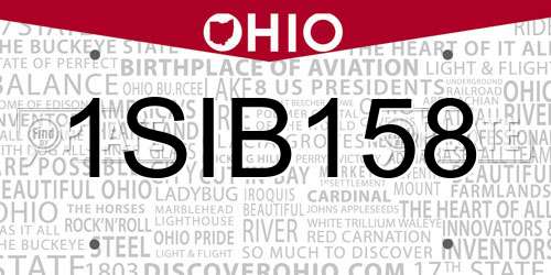 1SIB158 Ohio License Plate