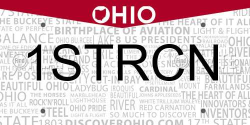 1STRCN Ohio License Plate