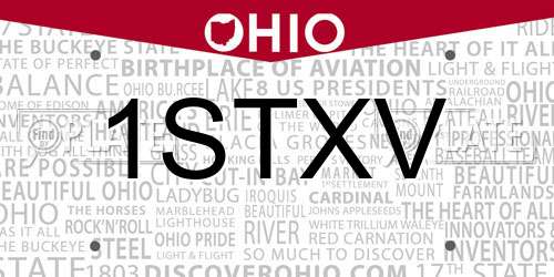 1STXV Ohio License Plate