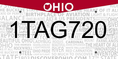 1TAG720 Ohio License Plate