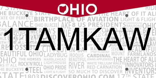 1TAMKAW Ohio License Plate