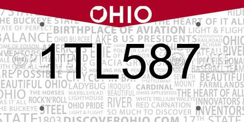 1TL587 Ohio License Plate