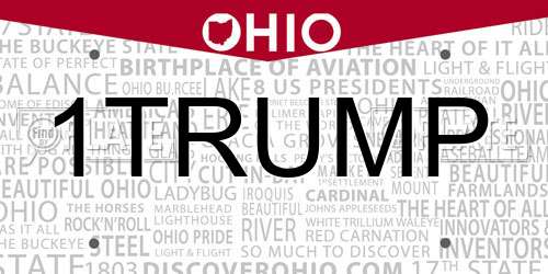 1TRUMP Ohio License Plate